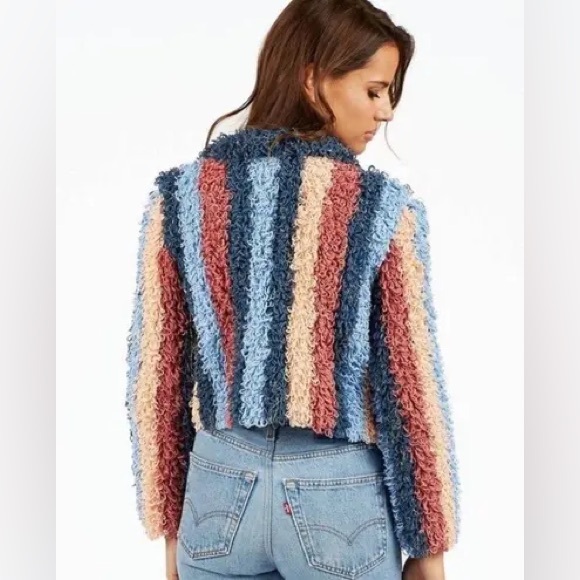 Cleobella Jada Crochet Pastel Stripe crop jacket S - Picture 2 of 7